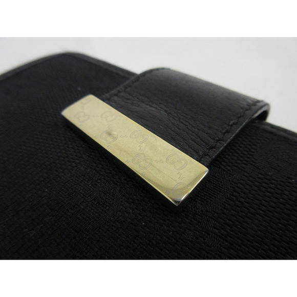 Gucci GG Double Hook Bifold Wallet Black Canvas Leather - Picture 5 of 9
